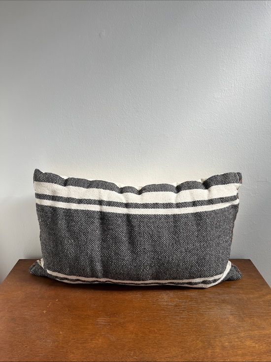 Threshold Other - Threshold Striped Black and Cream Lumbar Throw Pillow